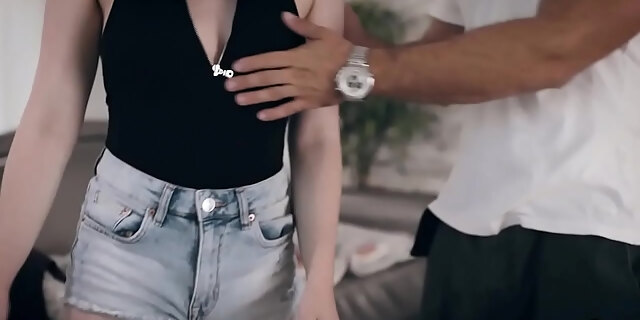 blowjob,brunette,busty,deepthroat,doggystyle,jail,natural tits,pussy,taboo,teen